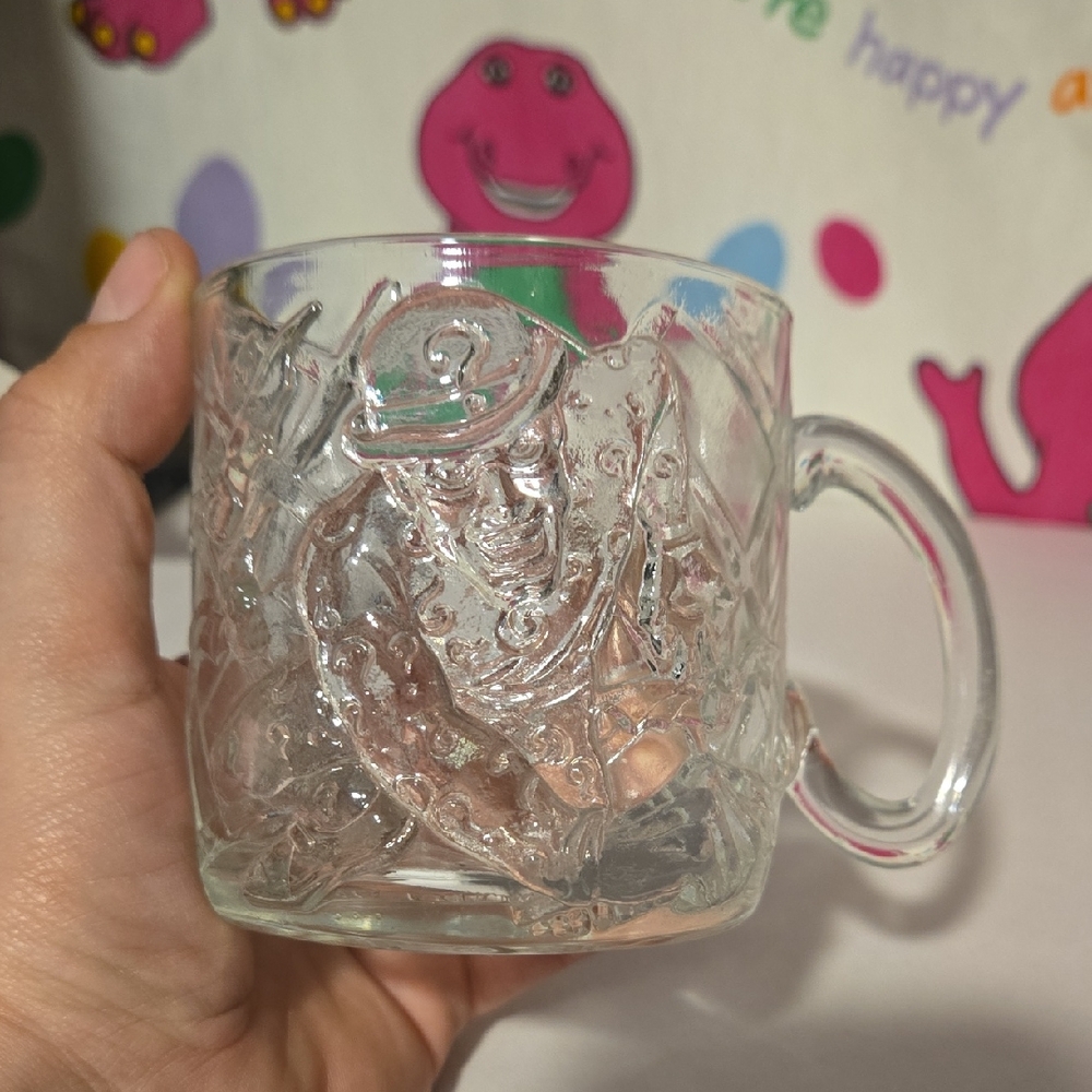 Vintage DC Batman Forever Clear Glass Mug The Riddler Mcdonalds 1995